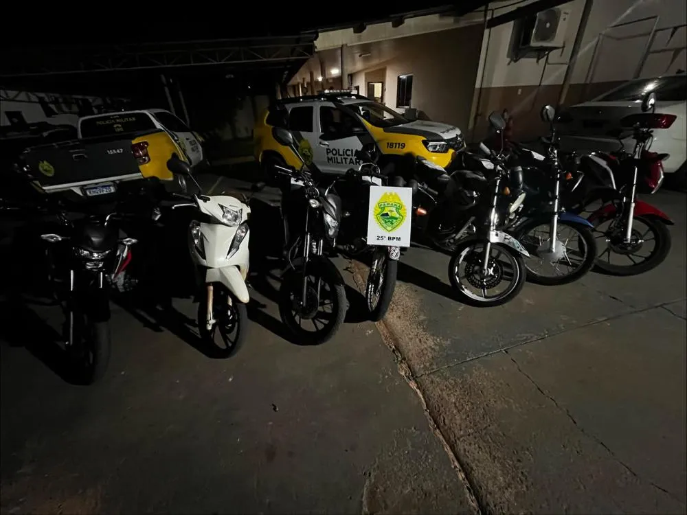 PM recolhe sete motocicletas durante fiscalização de trânsito em Iporã