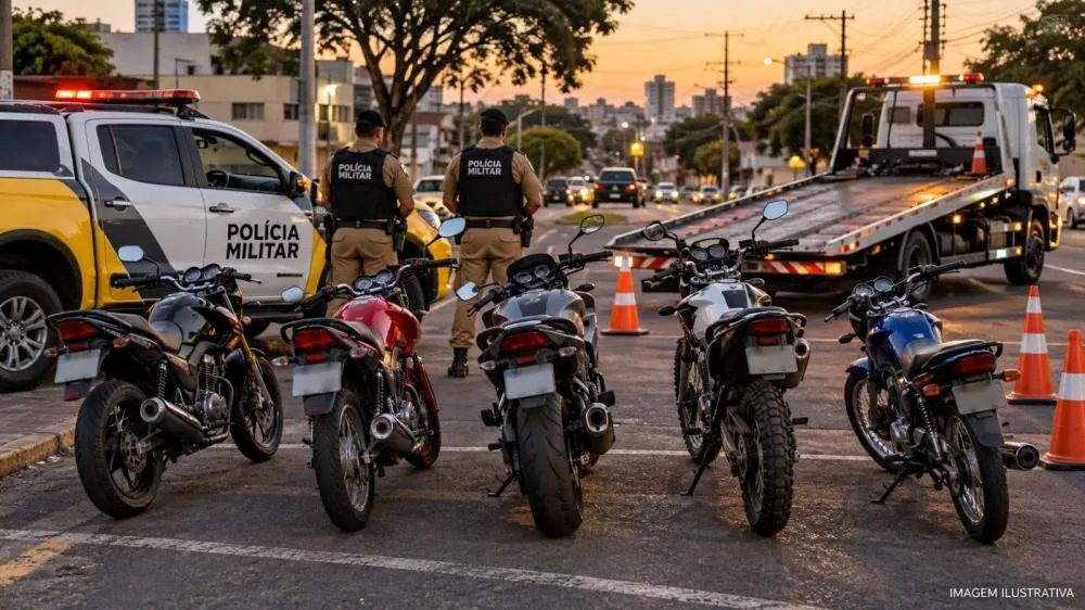  Fiscalização contra motos barulhentas termina com cinco veículos recolhidos em Umuarama