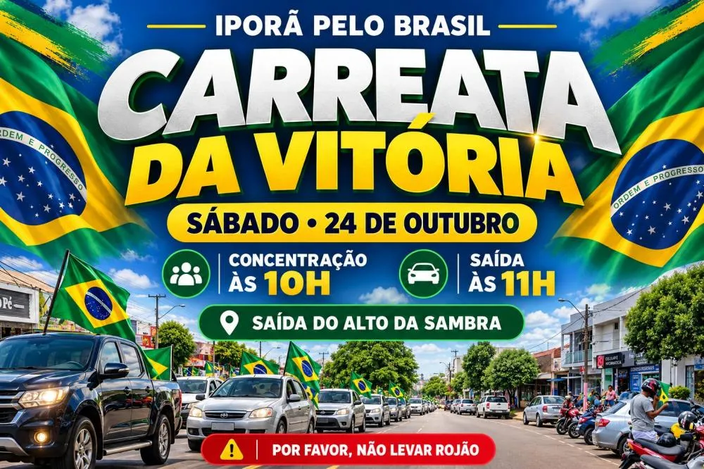 ‘Carreata da Vitória’ é anunciada para sábado em Iporã; concentração será no Alto da Sambra